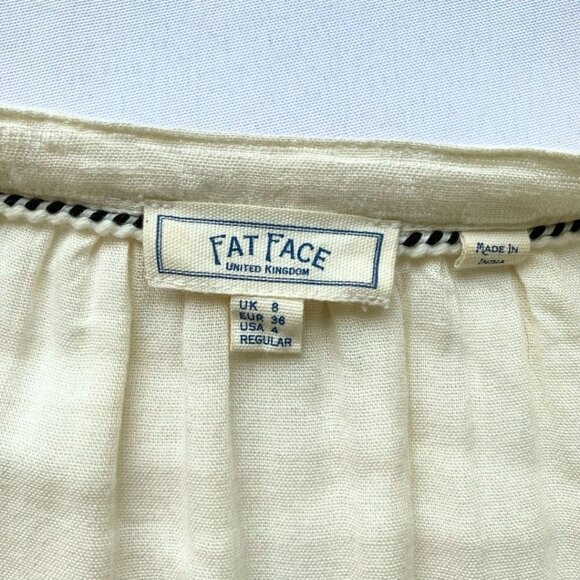 FAT FACE DEVIN IVORY WHITE BLACK EMBROIDERED BOHEMIAN MAXI DRESS - 4R - Picture 10 of 14